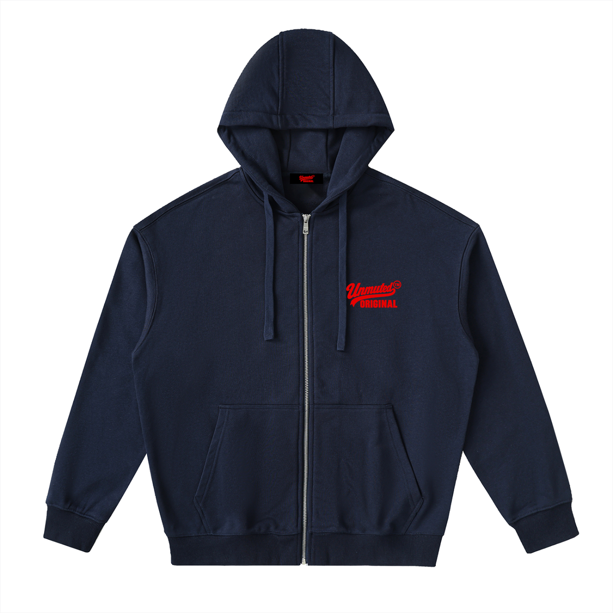 Unmuted Drop-Shoulder Zip-Up Hoodie