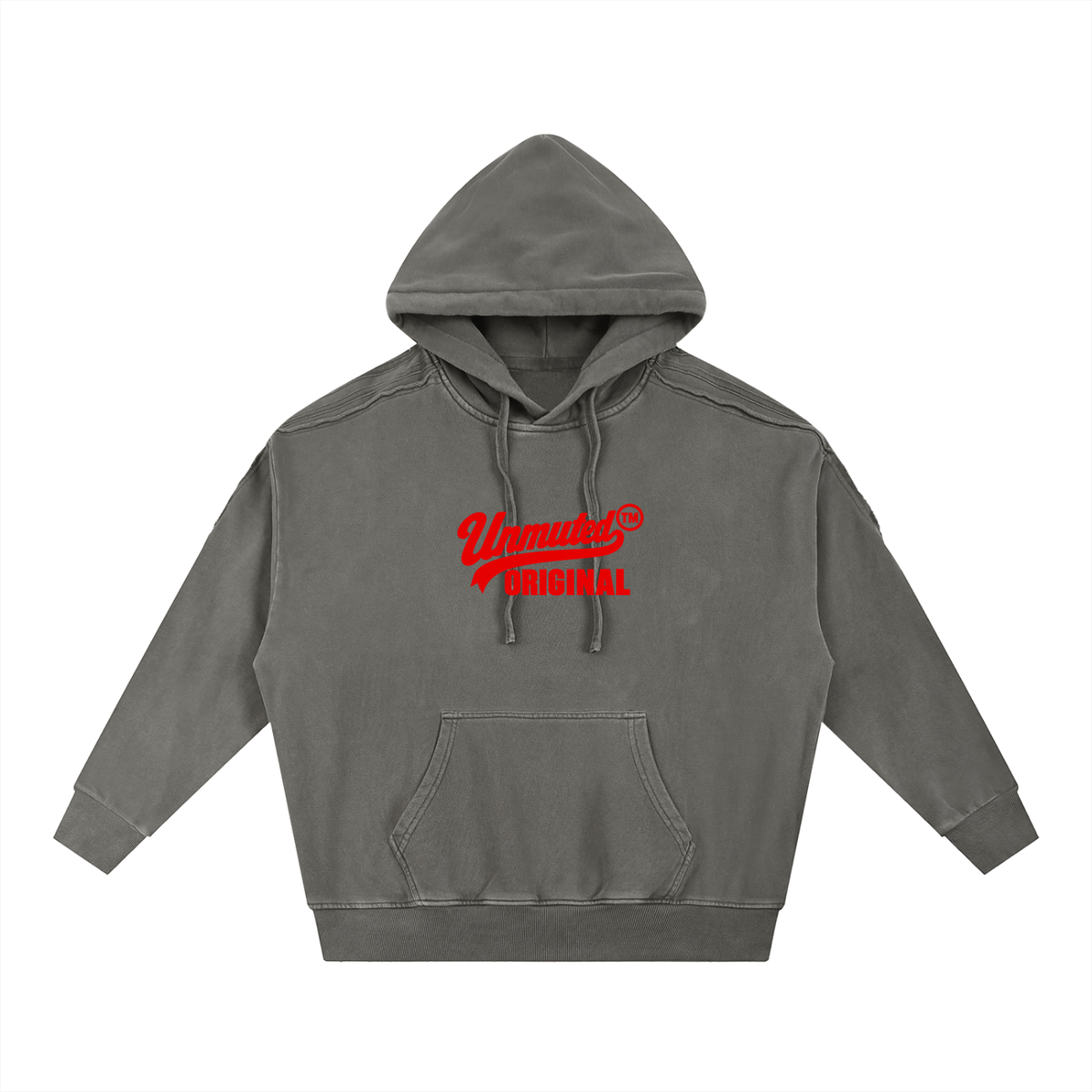 Unmuted Snow Washed Raw-Edge Hoodie
