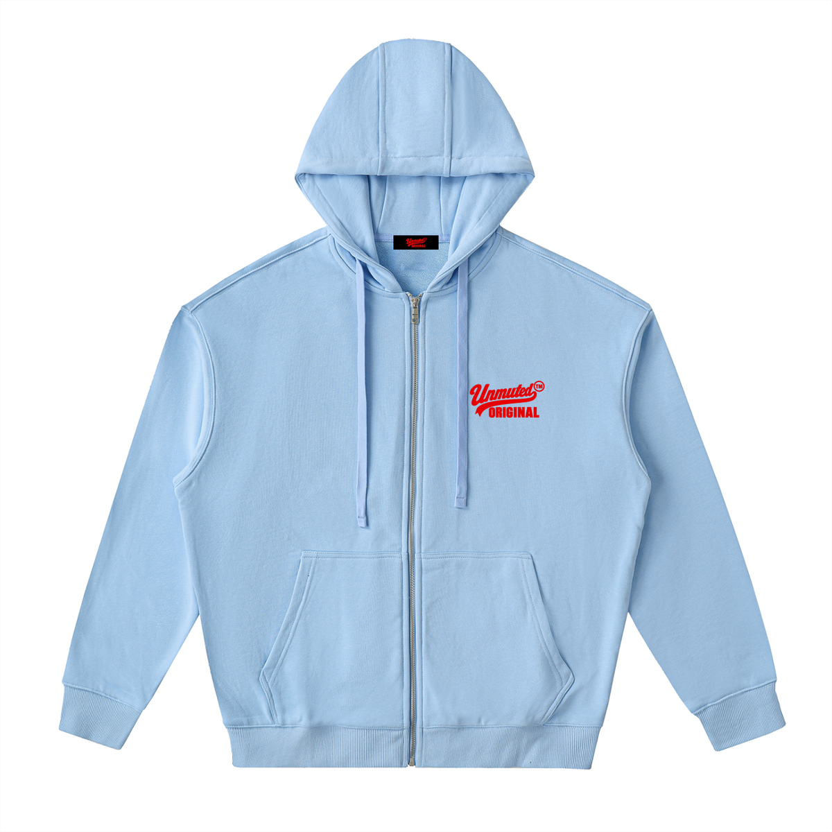 Unmuted Drop-Shoulder Zip-Up Hoodie