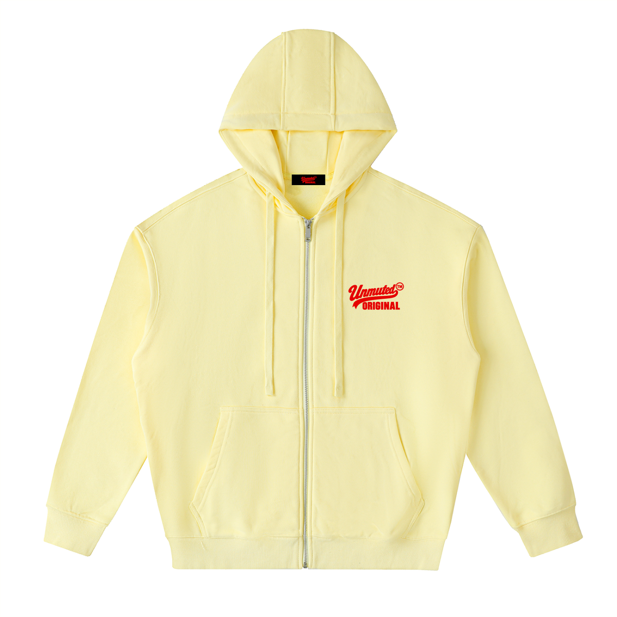 Unmuted Drop-Shoulder Zip-Up Hoodie