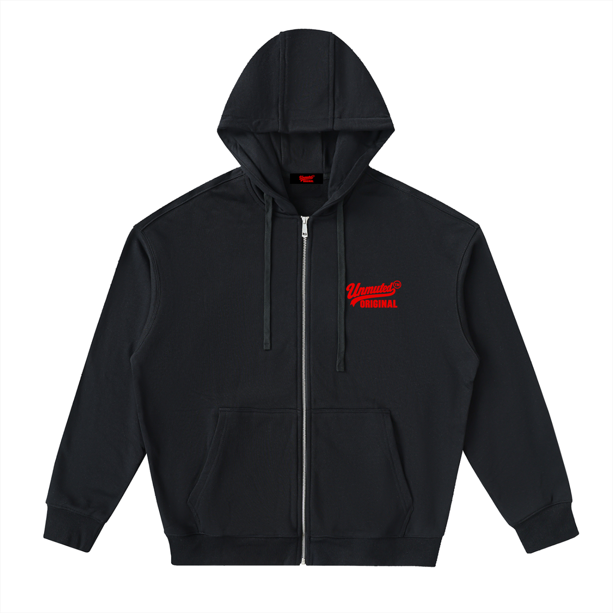 Unmuted Drop-Shoulder Zip-Up Hoodie