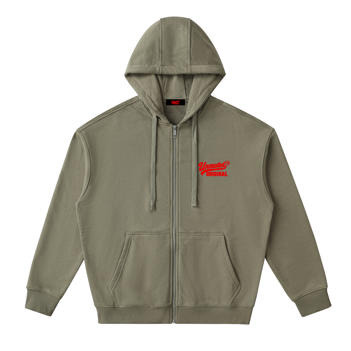 Unmuted Drop-Shoulder Zip-Up Hoodie
