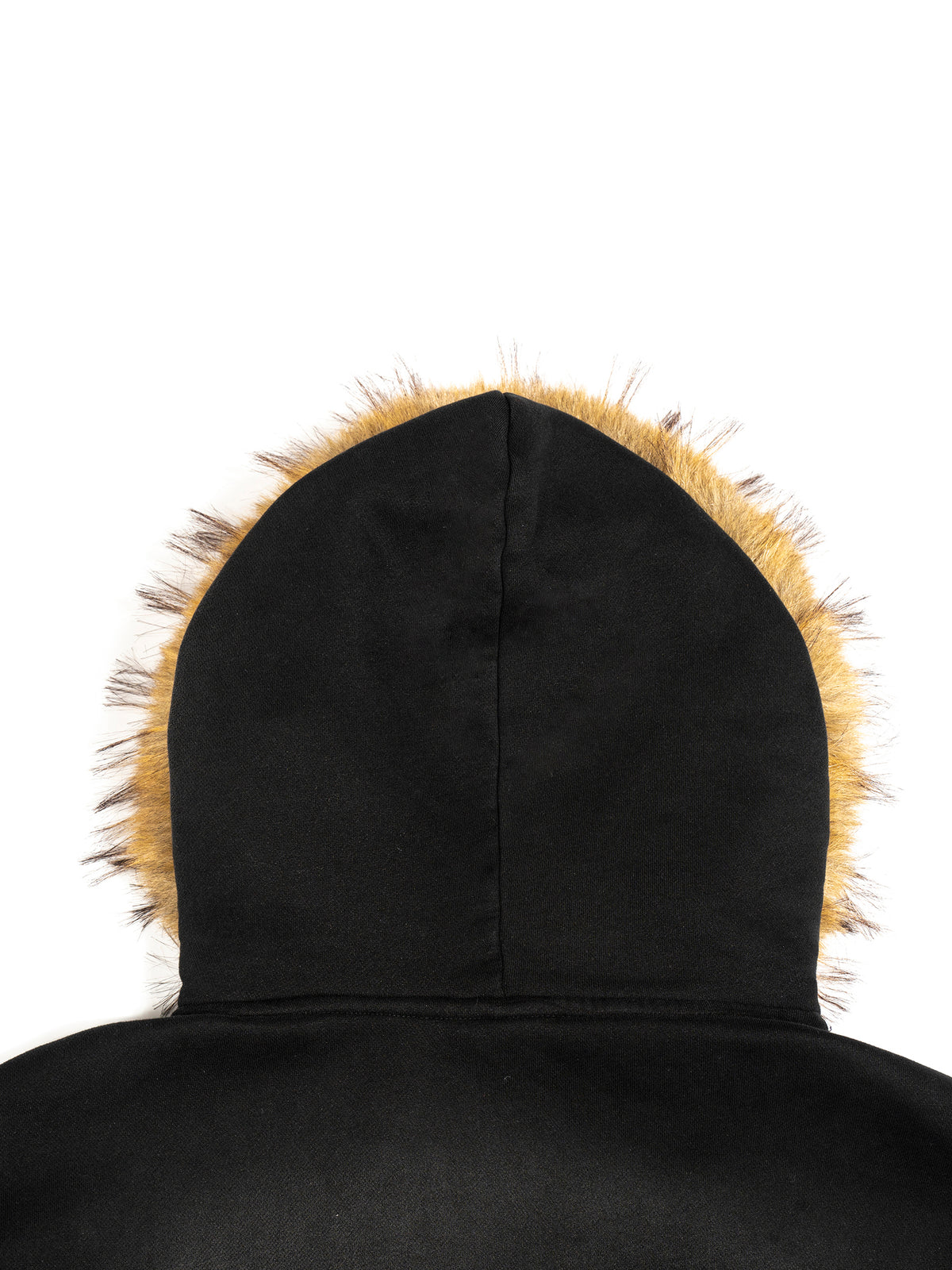 Unmuted Sun Fade Boxy Hoodie – Detachable Fur Trim