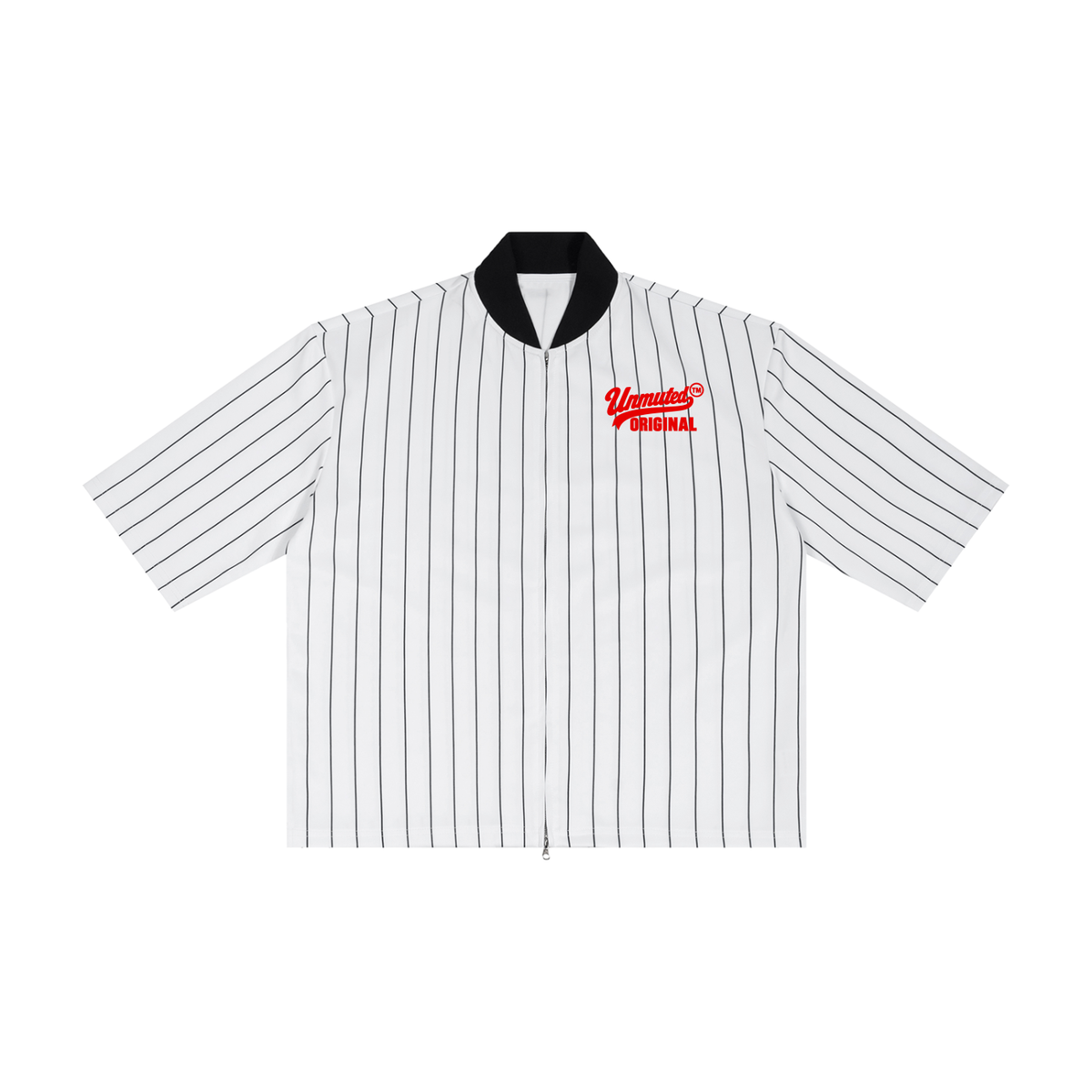 Unmuted Original Unisex Striped Full-Zip Baseball Jersey