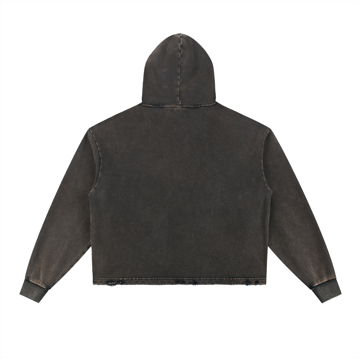 Unmuted Vintage Washed Frayed-Hem Hoodie
