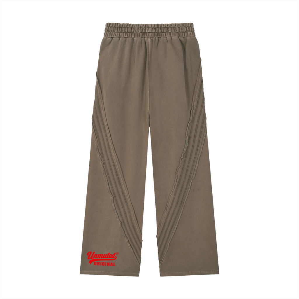 Unmuted Snow Washed Tape Raw Edge Sweatpants