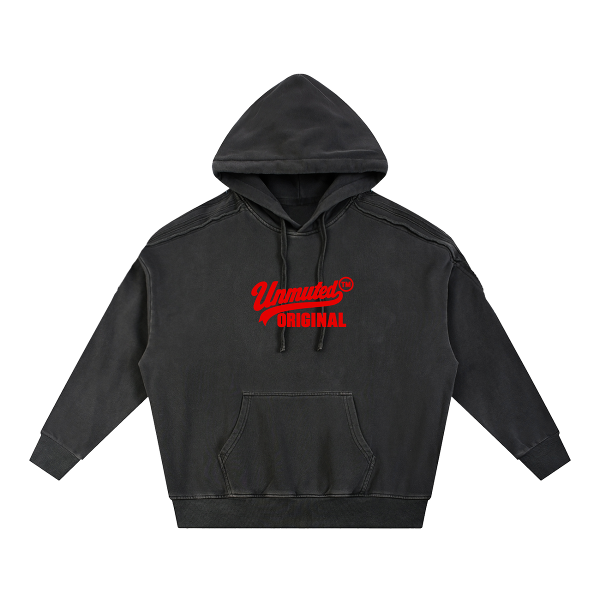 Unmuted Snow Washed Raw-Edge Hoodie