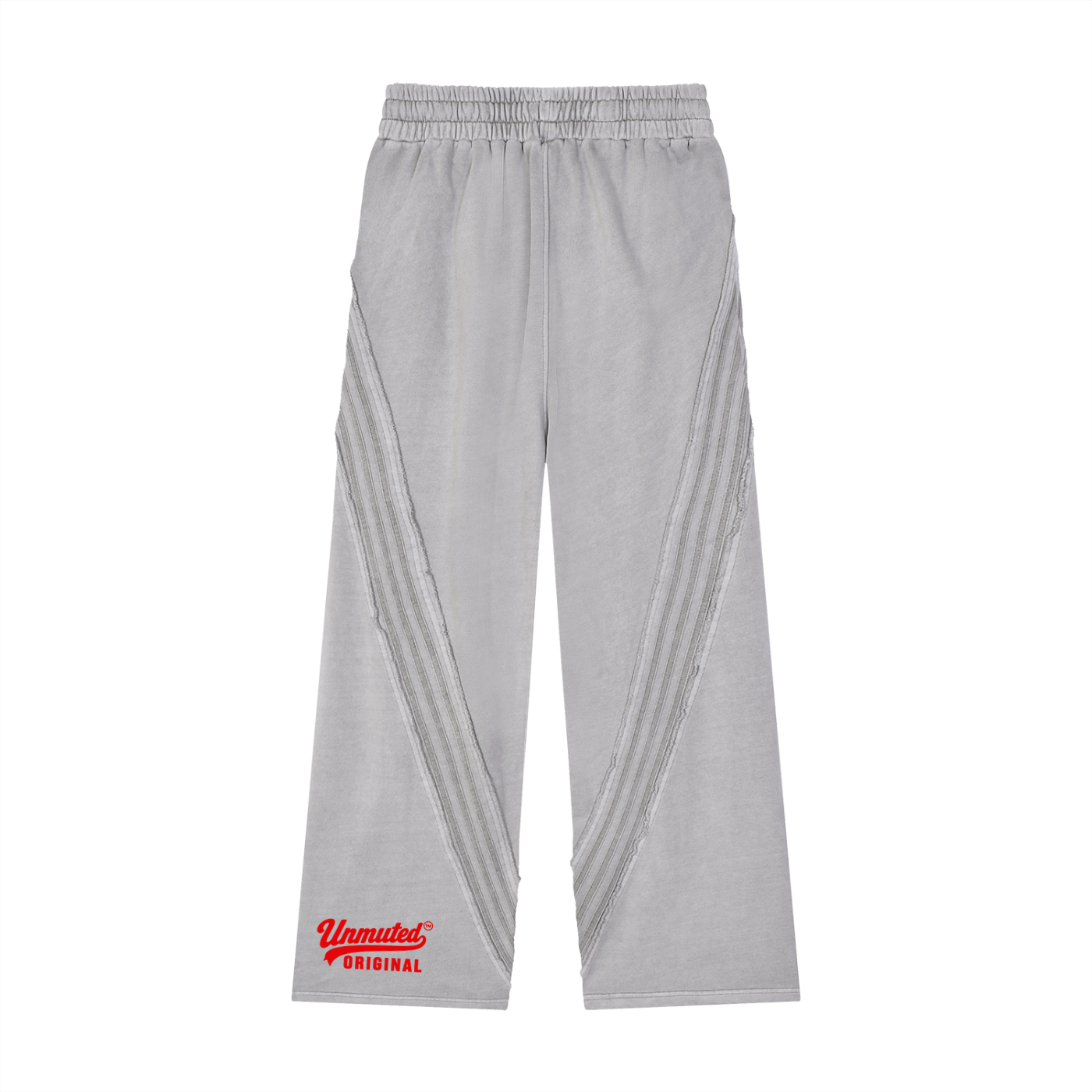 Unmuted Snow Washed Tape Raw Edge Sweatpants