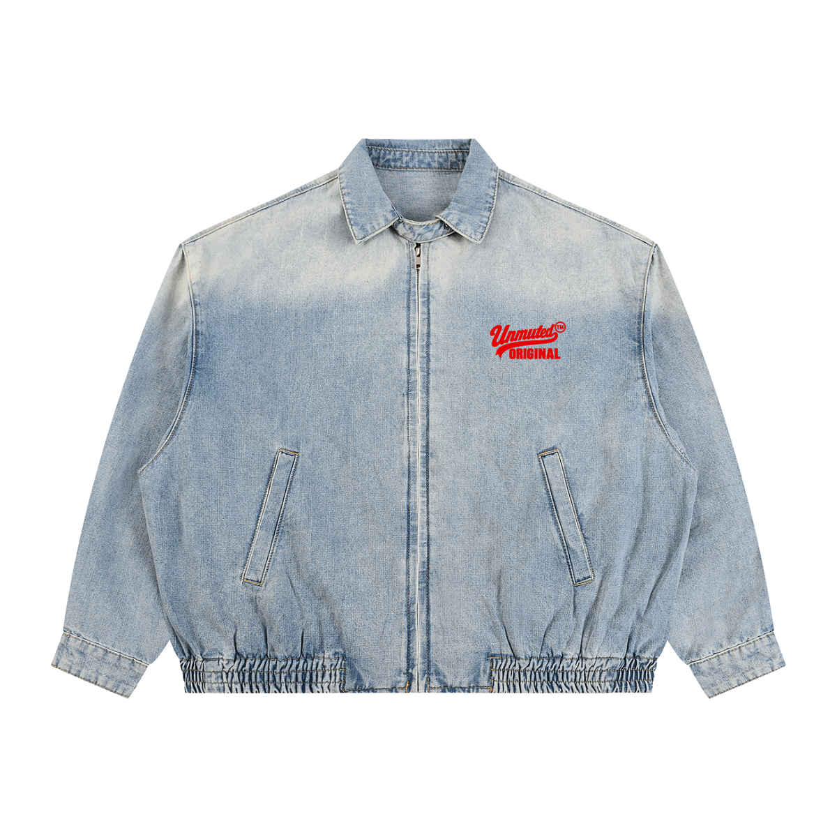Unmuted Lightweight Full-Zip Denim Jacket – Vintage Wash