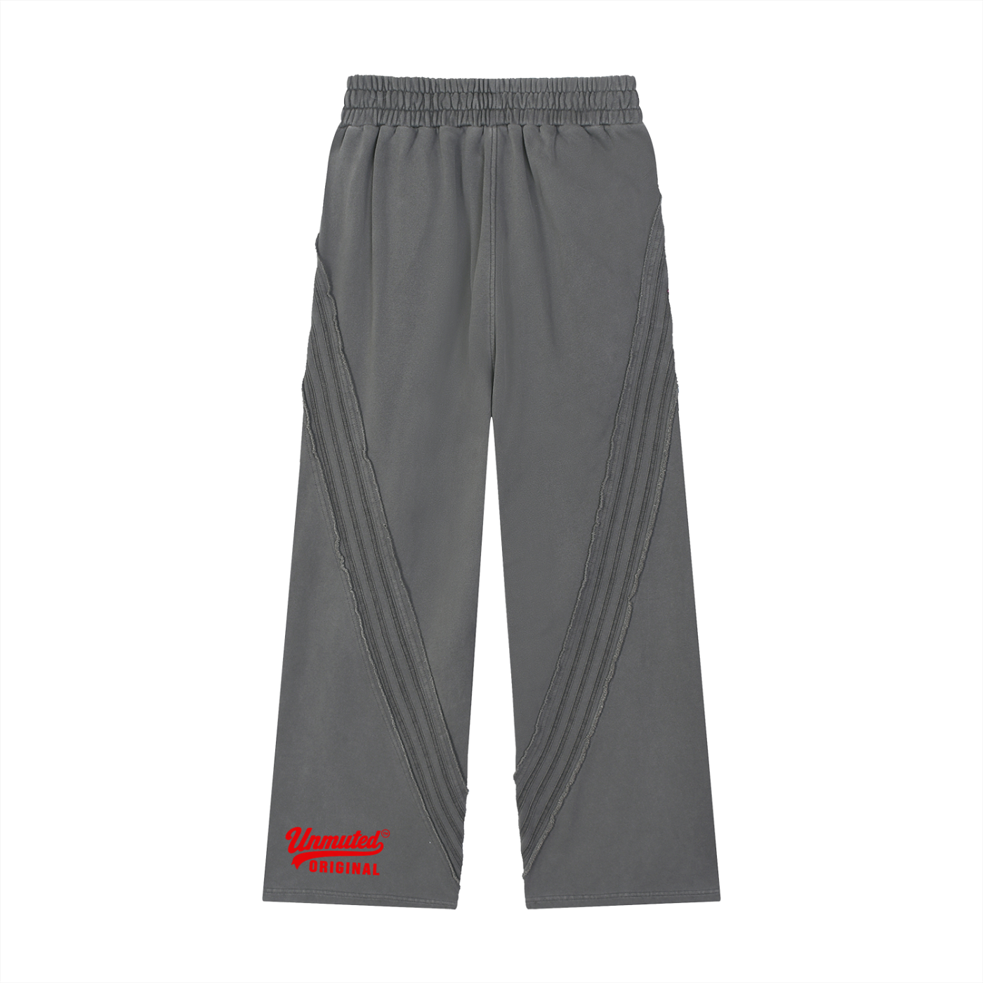 Unmuted Snow Washed Tape Raw Edge Sweatpants