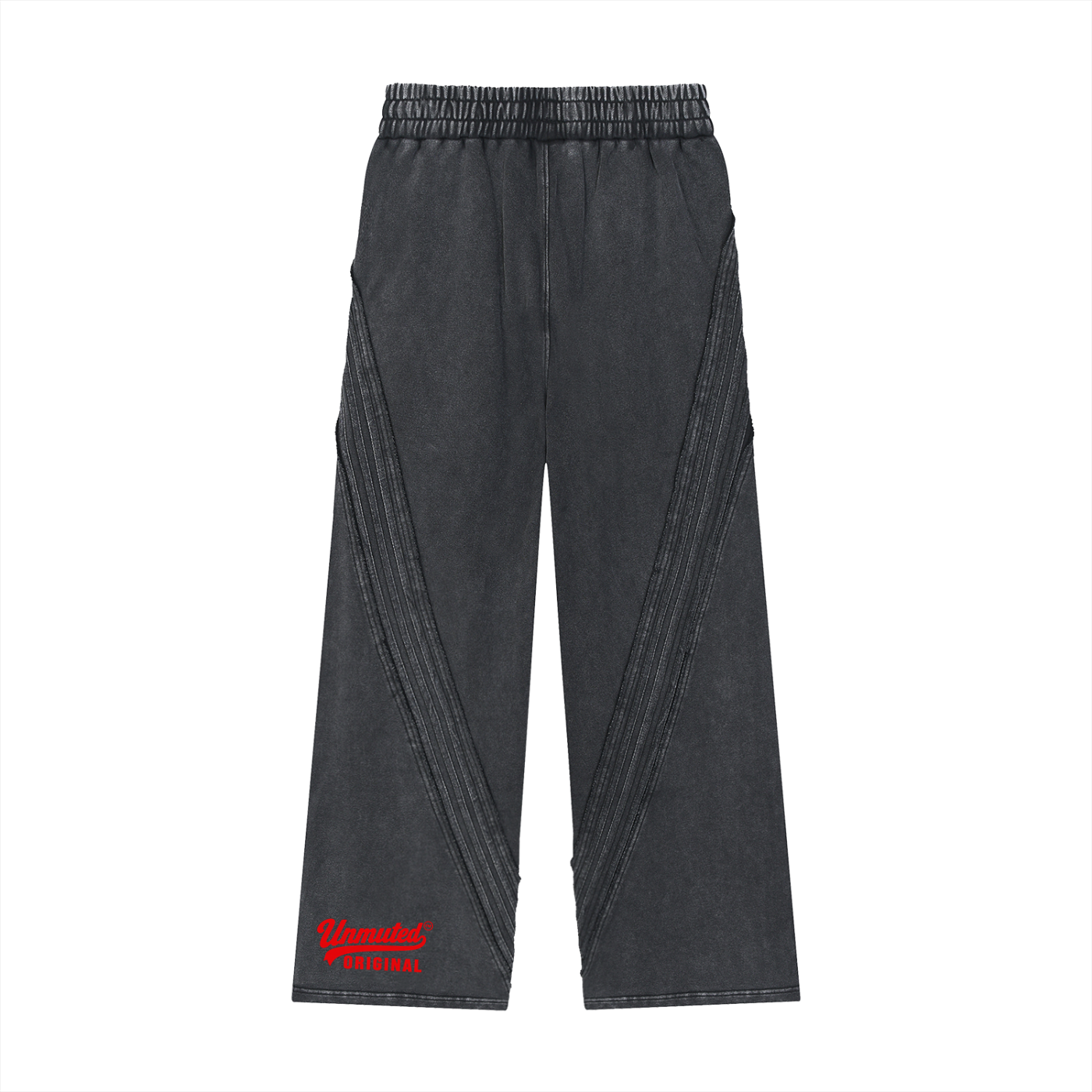 Unmuted Snow Washed Tape Raw Edge Sweatpants
