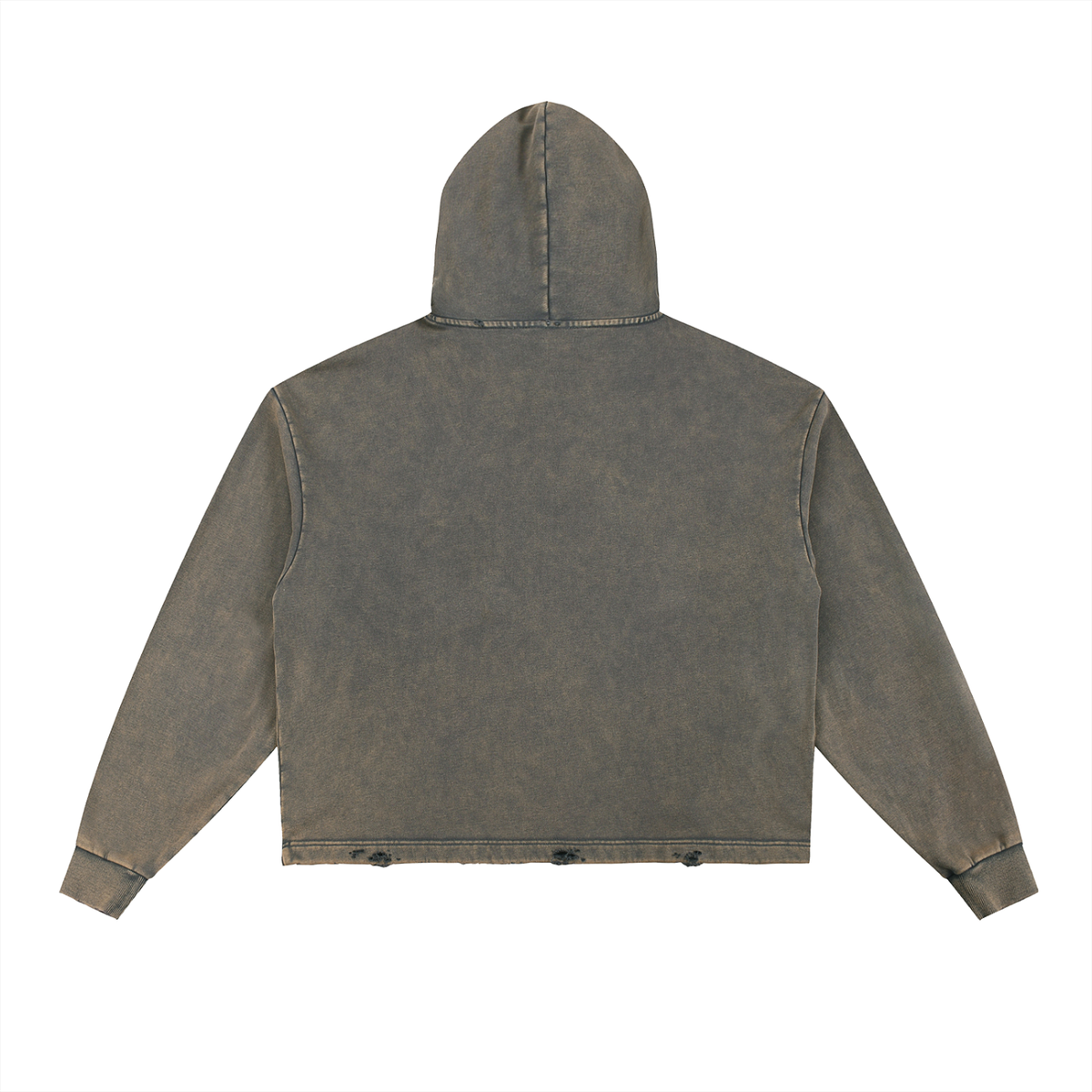Unmuted Vintage Washed Frayed-Hem Hoodie