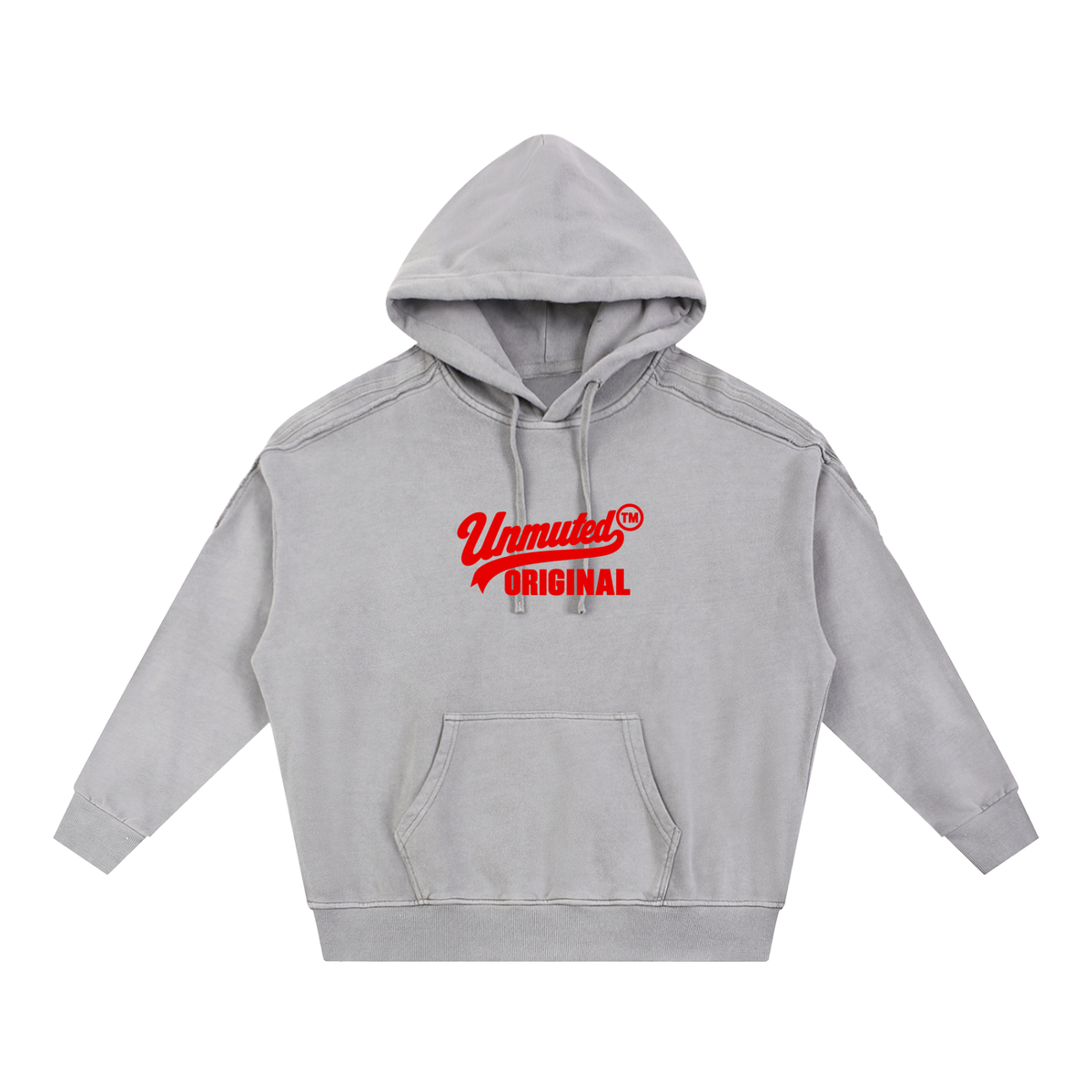 Unmuted Snow Washed Raw-Edge Hoodie