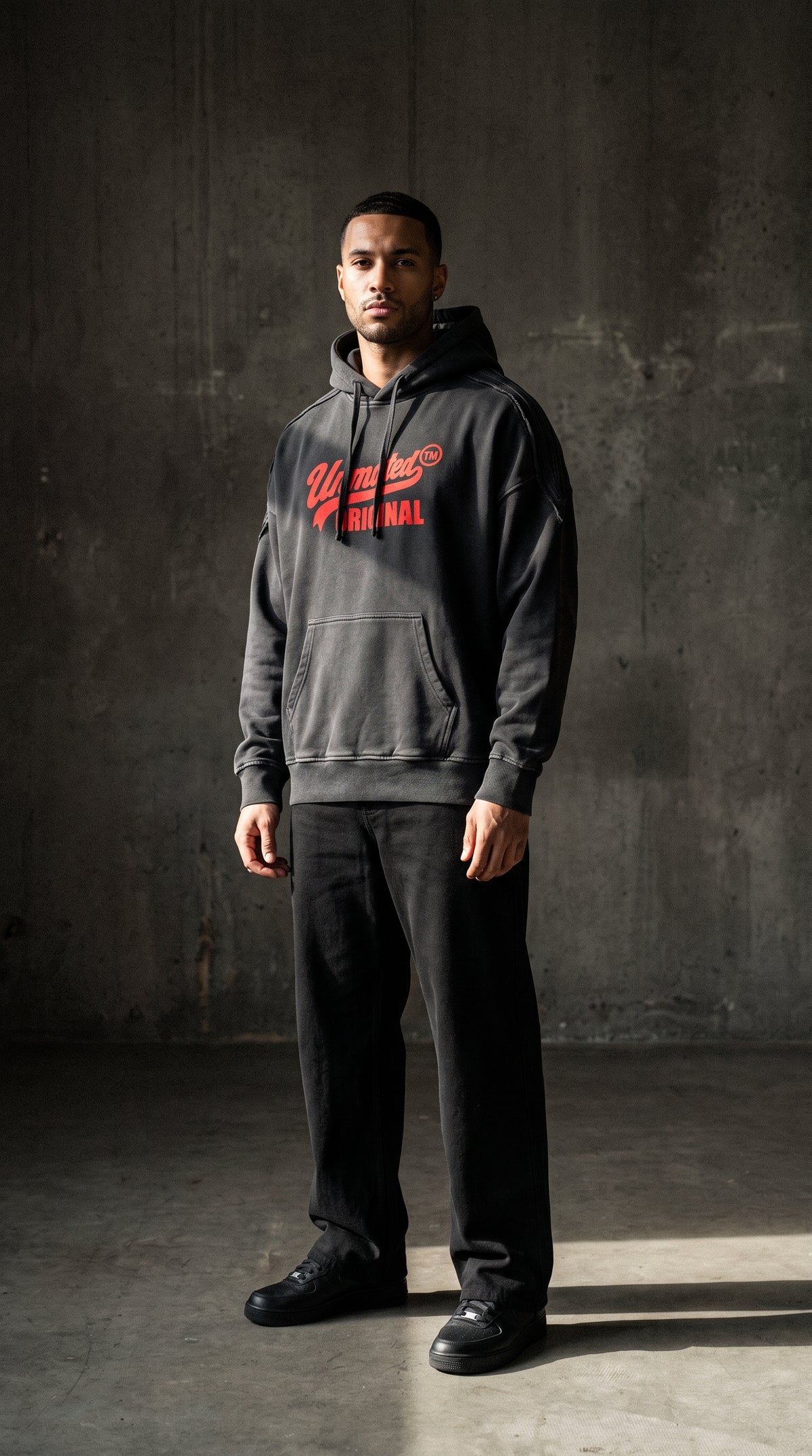 Unmuted Snow Washed Raw-Edge Hoodie
