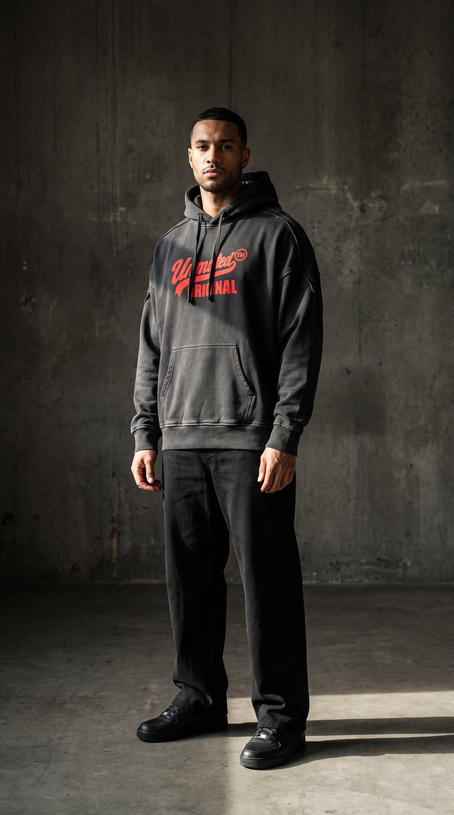 Unmuted Snow Washed Raw-Edge Hoodie