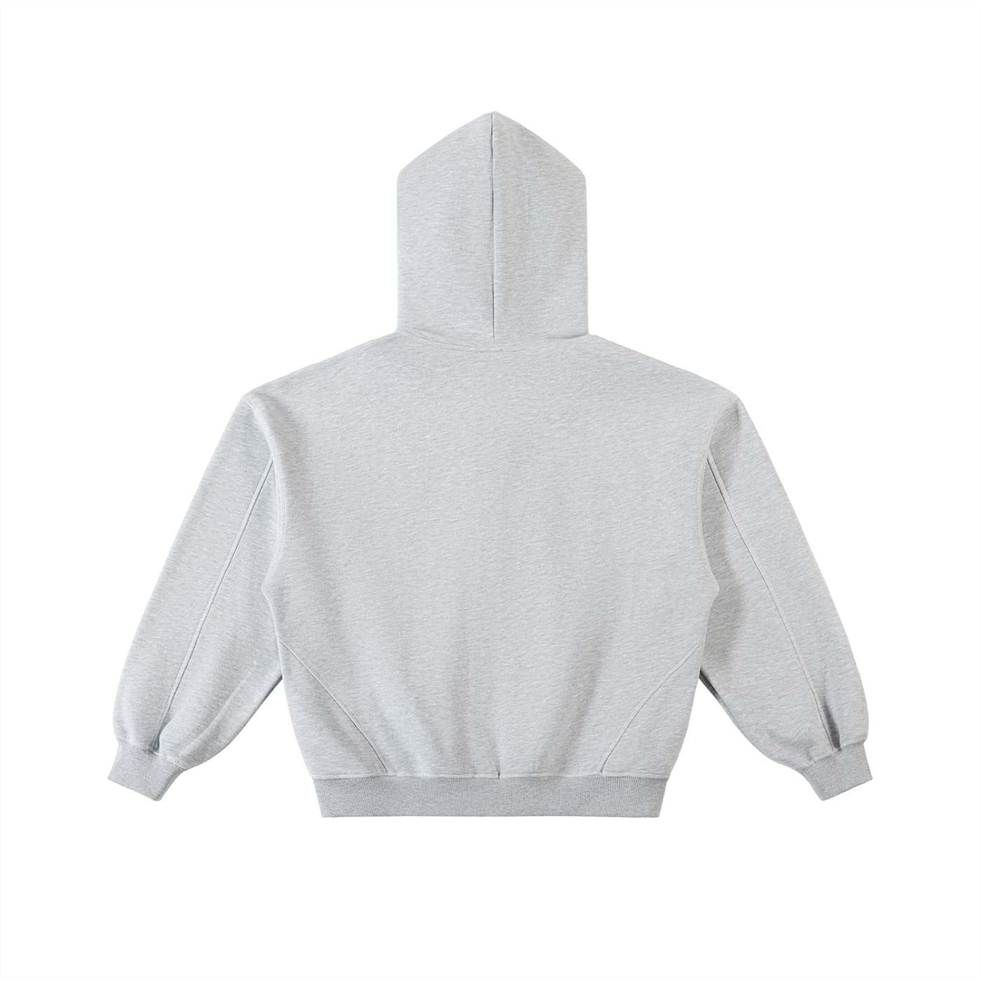 Unmuted Contrast-Stitched Boxy Fleece Zip Hoodie