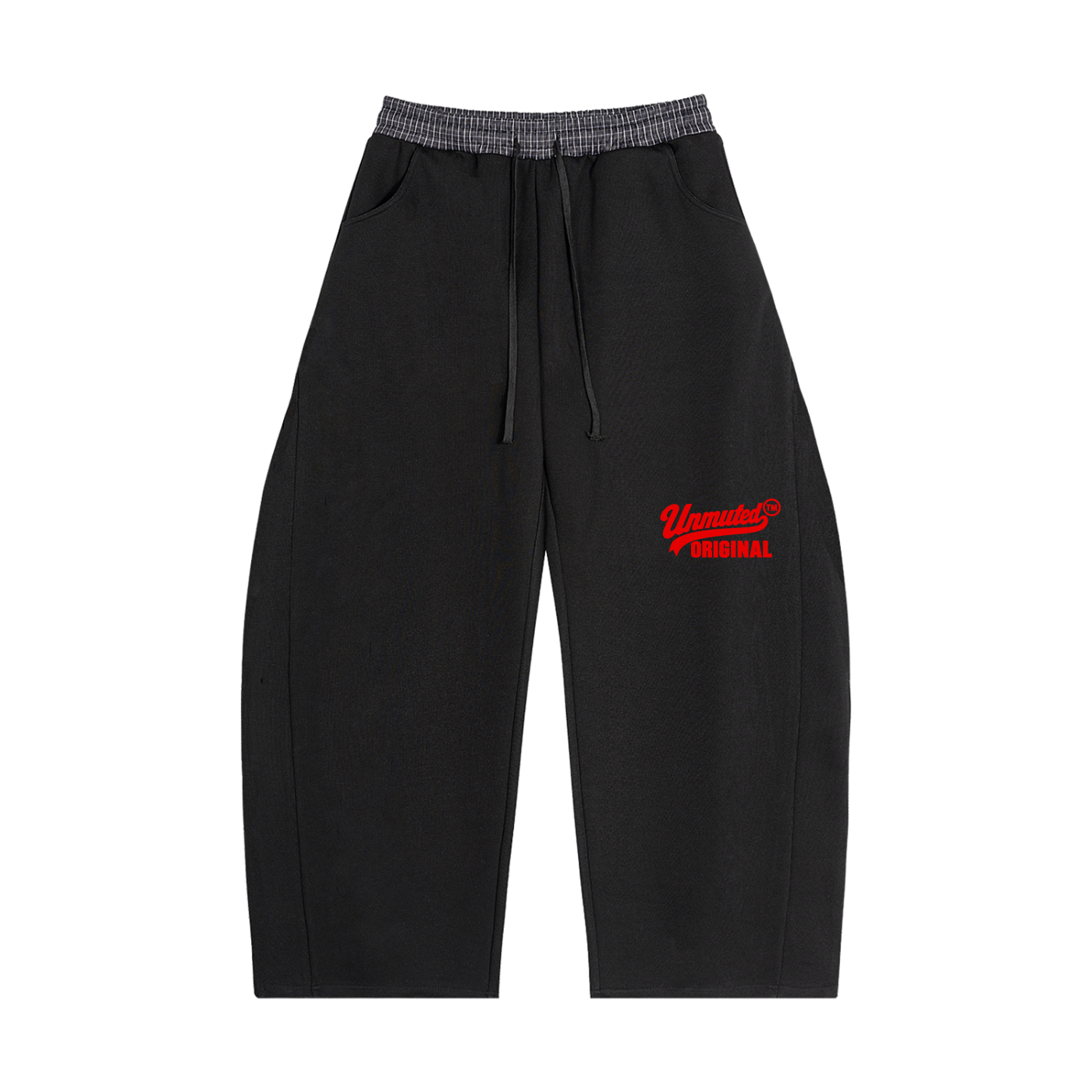 Unmuted Plaid Waistband Barrel Sweatpants