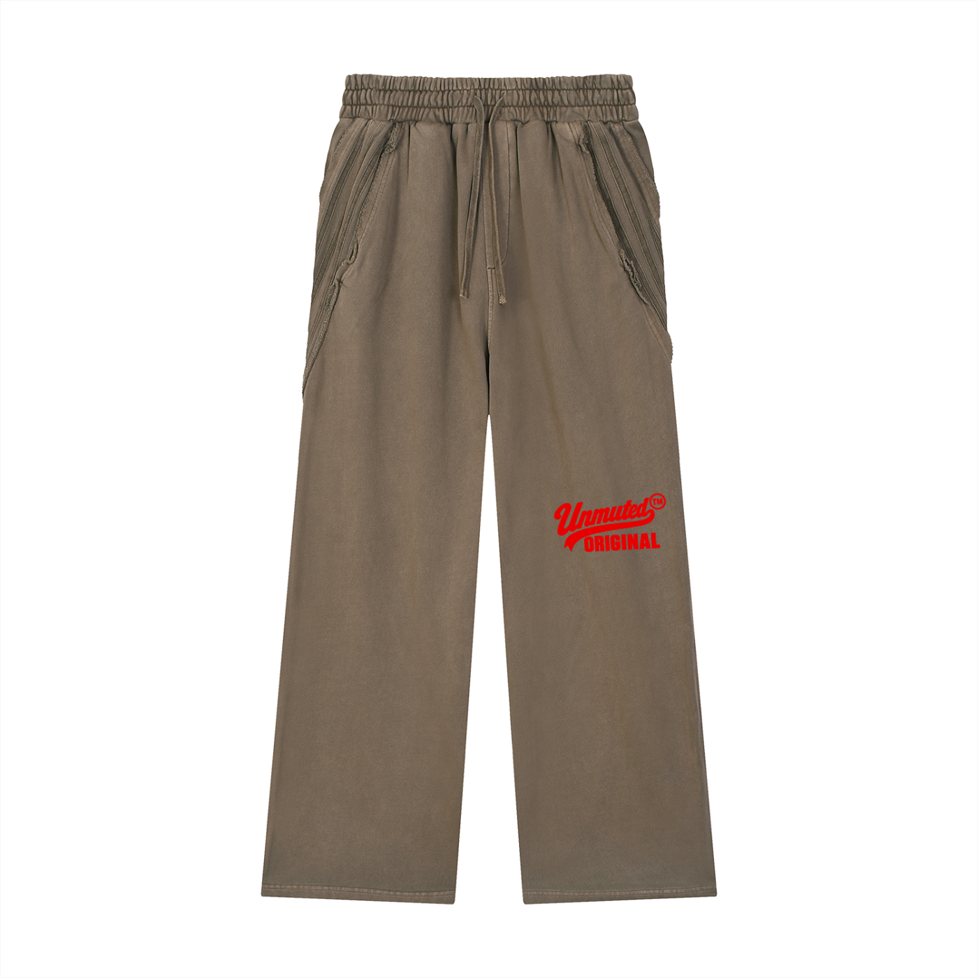 Unmuted Snow Washed Tape Raw Edge Sweatpants