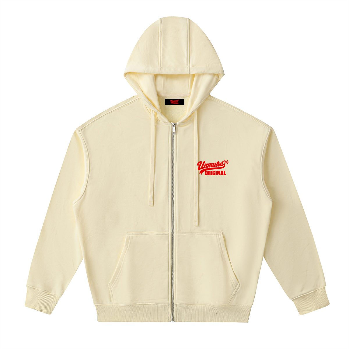 Unmuted Drop-Shoulder Zip-Up Hoodie