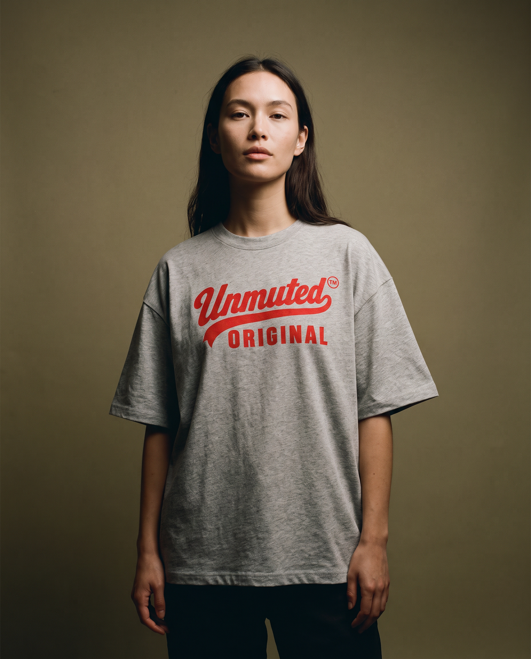 Model wearing the Unmuted Essential Boxy Tee