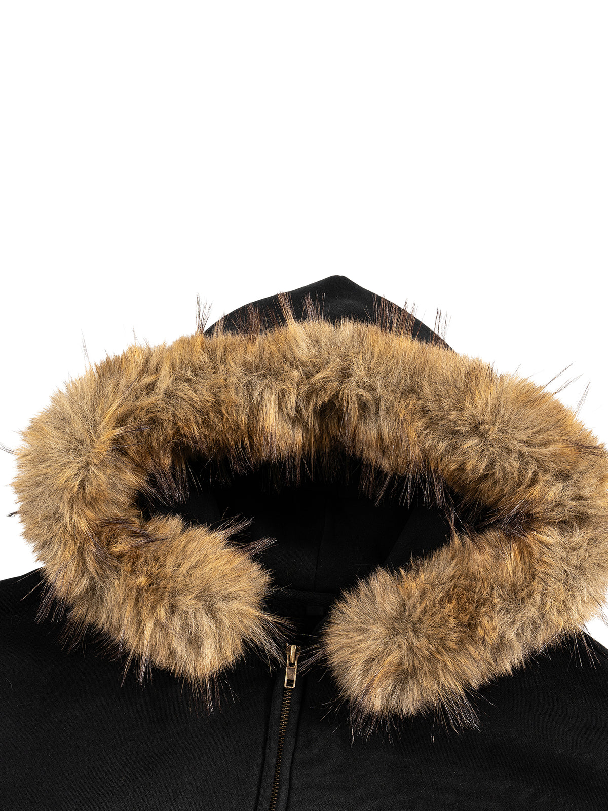 Unmuted Sun Fade Boxy Hoodie – Detachable Fur Trim