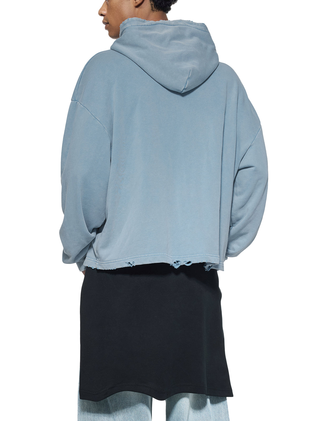 Unmuted Vintage Washed Frayed-Hem Hoodie